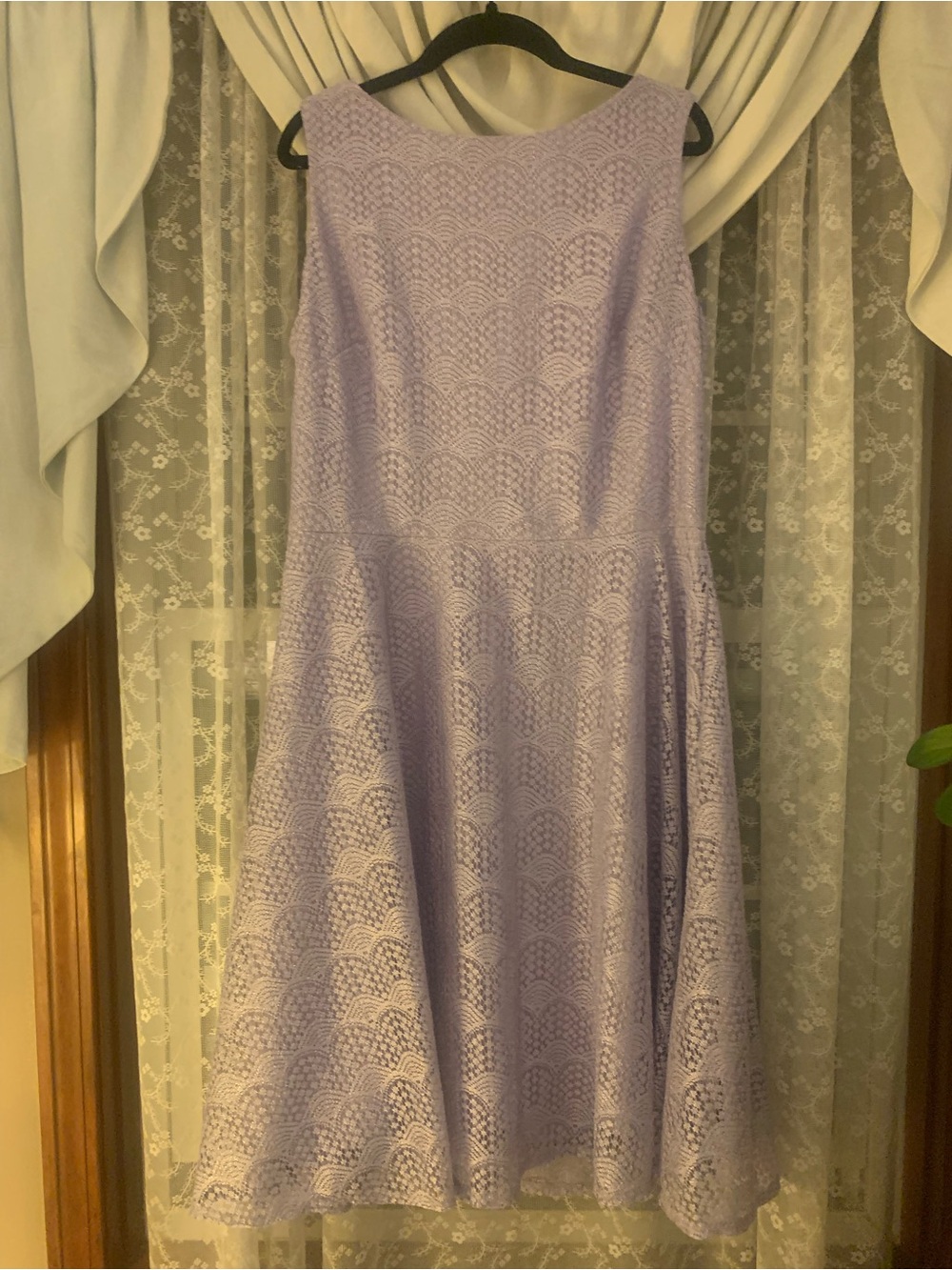 Danny & Nicole Lilac Lace Fit-and-Flare Midi Dress